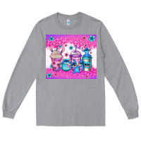 Heather Grey stitch coffee cups Long Sleeve Tee - Jasminsmagicworld