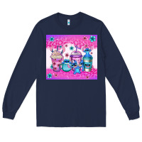 Navy stitch coffee cups Long Sleeve Tee - Jasminsmagicworld