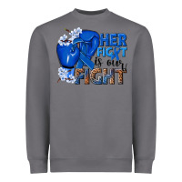 Storm Her fight is our fight Colon Cancer blue ribbon Heavyweight Sweatshirt - NancyCooperArtShop