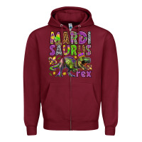 Burgundy Mardi Saurus Rex Zipper Hoodie - HowdyJamesFarm
