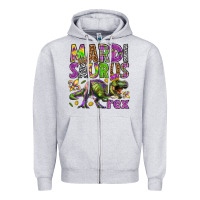 Heather Grey Mardi Saurus Rex Zipper Hoodie - HowdyJamesFarm