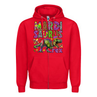Red Mardi Saurus Rex Zipper Hoodie - HowdyJamesFarm