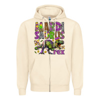 Sandshell Mardi Saurus Rex Zipper Hoodie - HowdyJamesFarm