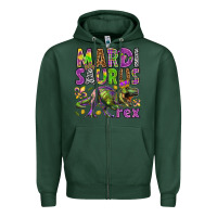 Sports Green Mardi Saurus Rex Zipper Hoodie - HowdyJamesFarm