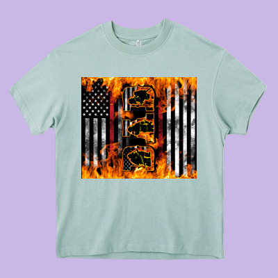 Western Firefighter Dad Heavy Core Tee Designed By Lillyallendesigns
