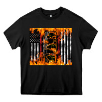 Black Western Firefighter Dad Heavy Core Tee - LillyAllenDesigns
