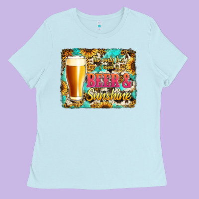 Beer And Sunshine Ladies Tee Designed By Jasminsmagicworld