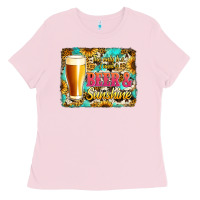 Bubblegum Pink beer and sunshine Ladies Tee - Jasminsmagicworld