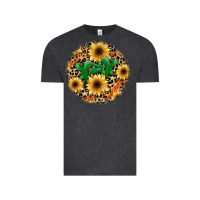 Vintage Black leopard cactus sunflower Vintage Tee - JahusDesignShop
