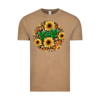 Vintage Coffee leopard cactus sunflower Vintage Tee - JahusDesignShop