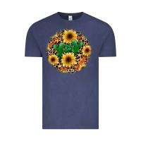 Vintage Denim leopard cactus sunflower Vintage Tee - JahusDesignShop