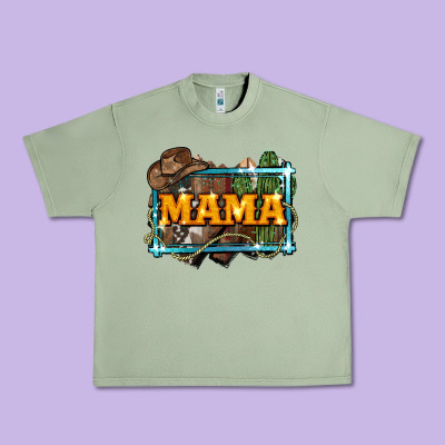 Mama Cowboy Western Font Cactuslove Mom Urban Heavy Tee Designed By Lillyallendesigns