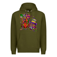 Army Green mardi gras louisiana map Premium Hoodie - OliviaCreatesArt
