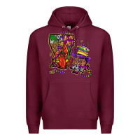Burgundy mardi gras louisiana map Premium Hoodie - OliviaCreatesArt