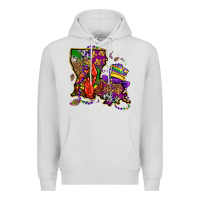 Dove Grey mardi gras louisiana map Premium Hoodie - OliviaCreatesArt