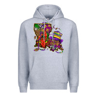 Heather Grey mardi gras louisiana map Premium Hoodie - OliviaCreatesArt