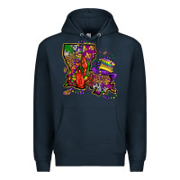 Navy mardi gras louisiana map Premium Hoodie - OliviaCreatesArt