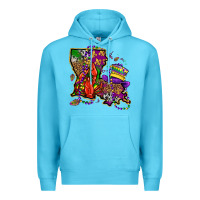Ocean Blue mardi gras louisiana map Premium Hoodie - OliviaCreatesArt