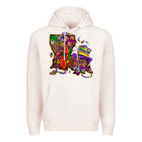 Pale Pink mardi gras louisiana map Premium Hoodie - OliviaCreatesArt