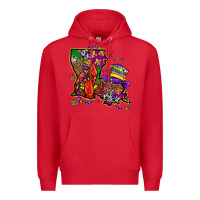 Red mardi gras louisiana map Premium Hoodie - OliviaCreatesArt