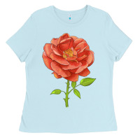 Baby Blue all a twitter rose Ladies Tee - LillyAllenDesigns