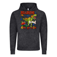 Vintage Black roaring into 4th grade Vintage Hoodie - BundleAndBundleShop