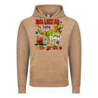 Vintage Coffee roaring into 4th grade Vintage Hoodie - BundleAndBundleShop