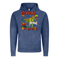 Vintage Denim roaring into 4th grade Vintage Hoodie - BundleAndBundleShop