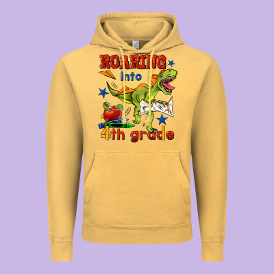 Roaring Into 4th Grade Vintage Hoodie Designed By Bundleandbundleshop