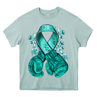 Arona teal ribbon with boxing gloves Heavy Core Tee - NancyCooperArtShop