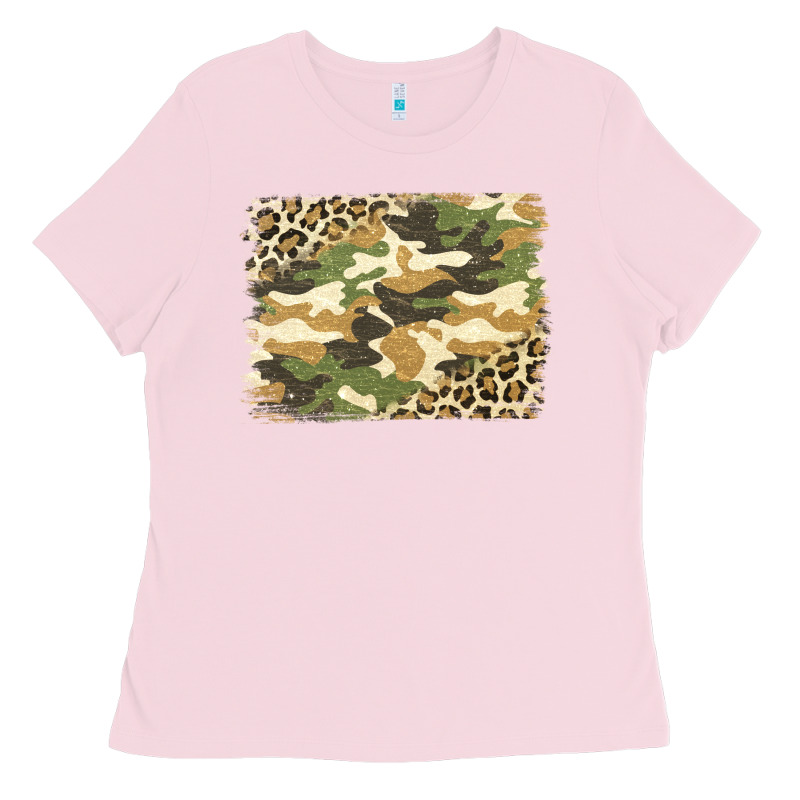 Leopard Camo Pattern Background Ladies Tee by Jasminsmagicworld | Teevron