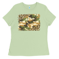 Matcha leopard camo pattern background Ladies Tee - Jasminsmagicworld
