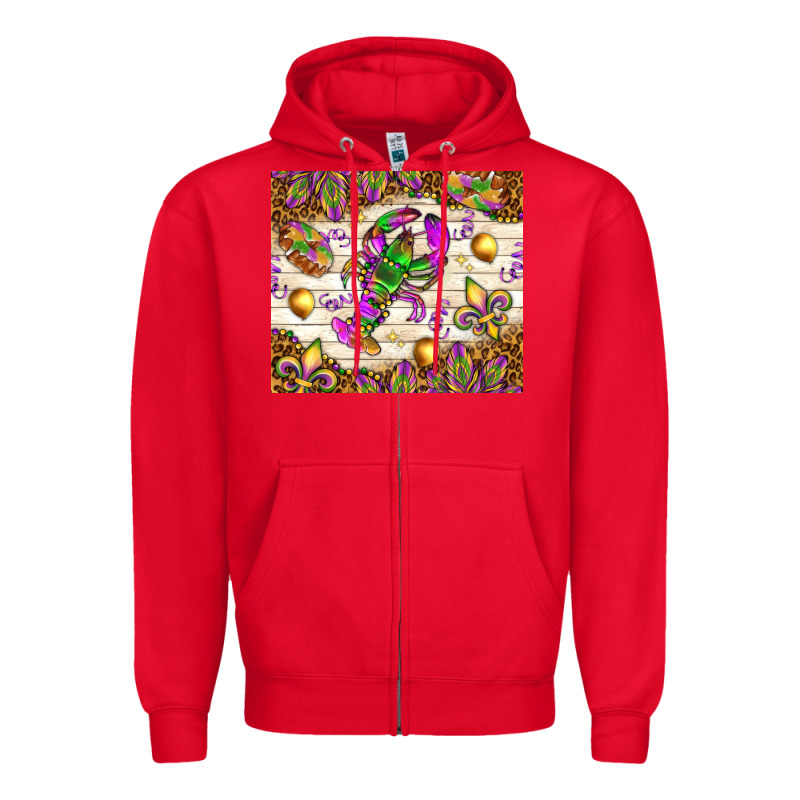 Mardi Gras With Crab Tumbler Zipper Hoodie by HowdyJamesFarm | Teevron