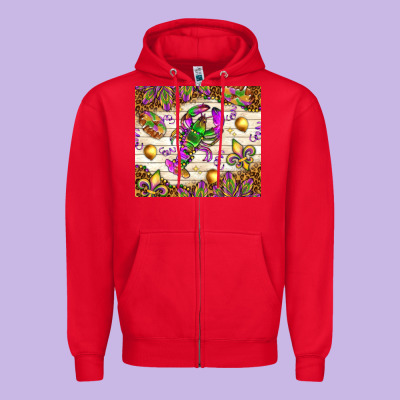 Mardi Gras With Crab Tumbler Zipper Hoodie Designed By Howdyjamesfarm