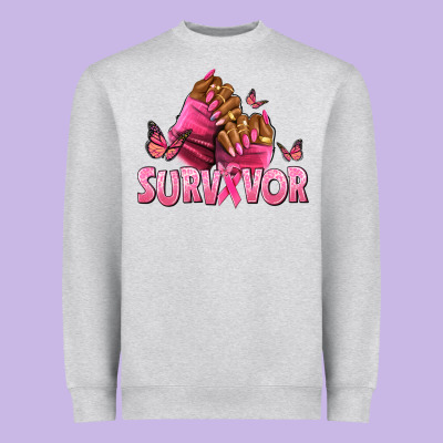 Breast Cancer Survivor Afro Nails Heavyweight Sweatshirt Designed By Nancycooperartshop