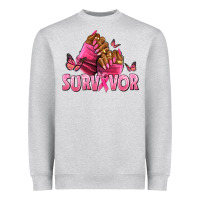 Heather Grey Breast Cancer survivor afro nails Heavyweight Sweatshirt - NancyCooperArtShop