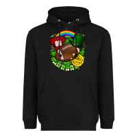 Black St. Patrick's Day American Football Heavyweight Hoodie - FaDigitalArtStudio