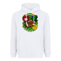 White St. Patrick's Day American Football Heavyweight Hoodie - FaDigitalArtStudio