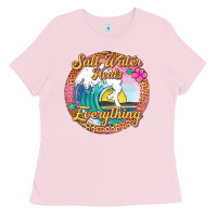Bubblegum Pink salt water heals everything Ladies Tee - Jasminsmagicworld