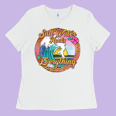 Salt Water Heals Everything Ladies Tee Designed By Jasminsmagicworld