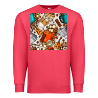 Cardinal camping coffee cups marshmallow and moka pot with leopard seamless pat Premium Sweatshirt - BundleAndBundleShop