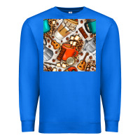 True Royal camping coffee cups marshmallow and moka pot with leopard seamless pat Premium Sweatshirt - BundleAndBundleShop