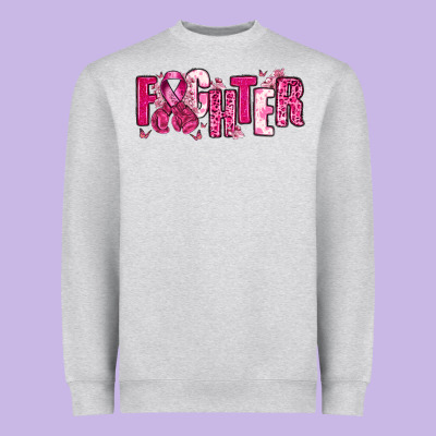 Fighter Breast Cancer Heavyweight Sweatshirt Designed By Nancycooperartshop