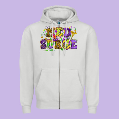 Mardi Gras Med Surge Zipper Hoodie Designed By Howdyjamesfarm
