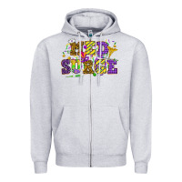 Heather Grey Mardi Gras Med Surge Zipper Hoodie - HowdyJamesFarm