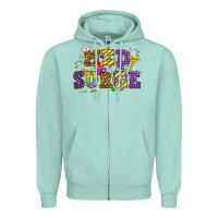 Seafoam Mardi Gras Med Surge Zipper Hoodie - HowdyJamesFarm