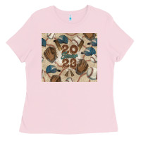 Bubblegum Pink Baseball senior Ladies Tee - NancyCooperArtShop