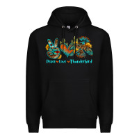 Black peace love thunderbird Premium Hoodie - OliviaCreatesArt