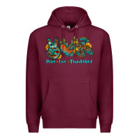 Burgundy peace love thunderbird Premium Hoodie - OliviaCreatesArt
