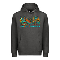 Charcoal Heather peace love thunderbird Premium Hoodie - OliviaCreatesArt